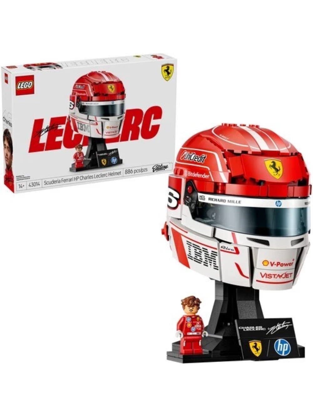 LEGO Editions Vehicles Scuderia Ferrari HP Charles Leclerc Helmet 43014 886Pcs